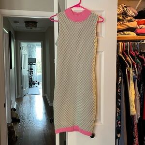 Native Youth pink & mint green sweater dress with high neck. Worn once. Size S